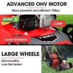 BAUMR-AG 18" 150cc Lawn Mower, 8 Heights, Steel Deck, Cup Holders, 4-Stroke Petrol Lawnmower - 730EX - Image 4