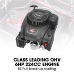 BAUMR-AG 24" Ride On Lawn Mower, Lithium Electric Start System, 6HP 224cc, 5 Cut Heights, Catcher and Mulch Kit - Image 4