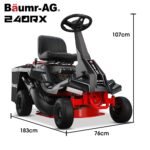 BAUMR-AG 24" Ride On Lawn Mower, Lithium Electric Start System, 6HP 224cc, 5 Cut Heights, Catcher and Mulch Kit - Image 16