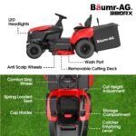 BAUMR-AG 38" Ride On Mower Tractor, Electric Start, 14hp 452cc, Hydrostatic, 100kg Towing, 7 Cut Heights - Image 9