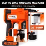 UNIMAC CLS400 20-50mm 16ga Finishing Nail Gun, Cordless 20V Lithium Nailer Kit - Image 10