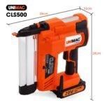 UNIMAC CLS500 15-50mm 18ga 2-in-1 Stapler/Brad Nail Gun, Cordless 20V Lithium Nailer - Image 14