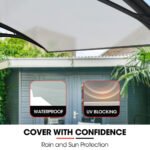 SHADE SHIELD 1x1m Aluminium Exterior Awning, Black DIY External UV Rain Protection Clear Polycarbonate Canopy Cover - Image 3