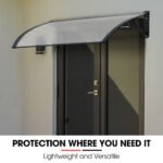 SHADE SHIELD 1x1m Aluminium Exterior Awning, Black DIY External UV Rain Protection Clear Polycarbonate Canopy Cover - Image 4