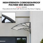 SHADE SHIELD 1x1m Aluminium Exterior Awning, Black DIY External UV Rain Protection Clear Polycarbonate Canopy Cover - Image 5