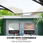 SHADE SHIELD 2x1m Aluminium Exterior Awning, Black DIY External UV Rain Protection Clear Polycarbonate Canopy Cover - Image 3