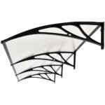 SHADE SHIELD 3x1m Aluminium Exterior Awning, Black DIY External UV Rain Protection Clear Polycarbonate Canopy Cover - Image 3