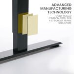 FORTIA Corner Standing Desk, 1730W x 1730W x 750D, 3 Motors, 120kg Load, Sit to Stand Up Electric Height Adjustable, Black/Black Frame - Image 7