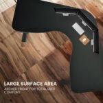 FORTIA Corner Standing Desk, 1730W x 1730W x 750D, 3 Motors, 120kg Load, Sit to Stand Up Electric Height Adjustable, Black/Black Frame - Image 8