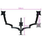 FORTIA Triple Computer Monitor Mount Stand for Desk with 3 Adjustable Arm Holder for 15 to 32 inch Displays - Image 2