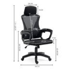 FORTIA Ergonomic Office Desk Chair, Height Adjustable Lumbar Support, Mesh Fabric, Headrest, Black - Image 6