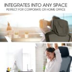 FORTIA Ergonomic Office Desk Chair, Height Adjustable Lumbar Support, Mesh Fabric, Headrest, Black - Image 9