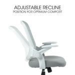 Fortia Ergonomic Office Desk Chair, Coolmesh Fabric, Adjustable Recline, Grey Mesh/White Frame - Image 5