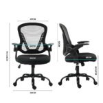 FORTIA Ergonomic Office Desk Chair, Coolmesh Fabric, Adjustable Recline, Black Mesh/Black Frame - Image 2