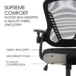 FORTIA Ergonomic Office Desk Chair, Coolmesh Fabric, Adjustable Recline, Black Mesh/Black Frame - Image 3