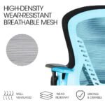 FORTIA Ergonomic Office Desk Chair, Coolmesh Fabric, Adjustable Recline, Black Mesh/Black Frame - Image 4