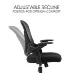 FORTIA Ergonomic Office Desk Chair, Coolmesh Fabric, Adjustable Recline, Black Mesh/Black Frame - Image 5