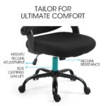 FORTIA Ergonomic Office Desk Chair, Coolmesh Fabric, Adjustable Recline, Black Mesh/Black Frame - Image 9