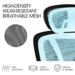 Fortia Ergonomic Office Desk Chair, Coolmesh Fabric, Adjustable Lumbar Support, Headrest, Armrest and Recline, Black Mesh/Black Frame - Image 2