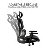 Fortia Ergonomic Office Desk Chair, Coolmesh Fabric, Adjustable Lumbar Support, Headrest, Armrest and Recline, Black Mesh/Black Frame - Image 4