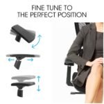 Fortia Ergonomic Office Desk Chair, Coolmesh Fabric, Adjustable Lumbar Support, Headrest, Armrest and Recline, Black Mesh/Black Frame - Image 8