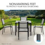 Fortia 4pc Outdoor Dining Chair Set, Furniture for Outside - Image 6