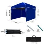 RED TRACK 3.6x2.2m Ultra Compact Folding Gazebo, Walls, Carry bag, Portable Outdoor Popup Marquee for Camping Beach, Navy Blue - Image 8