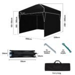 RED TRACK 3.6x2.2m Ultra Compact Folding Gazebo, Walls, Carry bag, Portable Outdoor Popup Marquee for Camping Beach, Black - Image 8