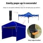 RED TRACK 3x3m Ultra Compact Folding Gazebo, Walls, Carry bag, Portable Outdoor Popup Marquee for Camping Beach, Navy Blue - Image 5