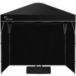 RED TRACK 3x3m Ultra Compact Folding Gazebo, Walls, Carry bag, Portable Outdoor Popup Marquee for Camping Beach, Black