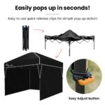 RED TRACK 3x3m Ultra Compact Folding Gazebo, Walls, Carry bag, Portable Outdoor Popup Marquee for Camping Beach, Black - Image 5