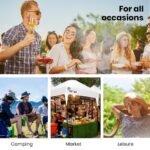 RED TRACK 3x3m Ultra Compact Folding Gazebo, Walls, Carry bag, Portable Outdoor Popup Marquee for Camping Beach, White - Image 7