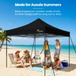 RED TRACK 3x3m Premium Pop Up Gazebo Marquee, Patented Steel Cable Canopy Support System, Wheeled Carry Bag, Side Walls, UV Block, Reinforced Frame, Black - Image 2