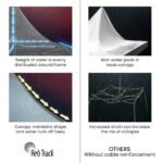 RED TRACK 3x3m Premium Pop Up Gazebo Marquee, Patented Steel Cable Canopy Support System, Wheeled Carry Bag, Side Walls, UV Block, Reinforced Frame, Black - Image 3