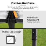 RED TRACK 3x3m Premium Pop Up Gazebo Marquee, Patented Steel Cable Canopy Support System, Wheeled Carry Bag, Side Walls, UV Block, Reinforced Frame, Black - Image 7