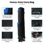 RED TRACK 3x3m Premium Pop Up Gazebo Marquee, Patented Steel Cable Canopy Support System, Wheeled Carry Bag, Side Walls, UV Block, Reinforced Frame, Black - Image 11