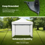 RED TRACK 3x3m Premium Pop Up Gazebo Marquee, Patented Steel Cable Canopy Support System, Wheeled Carry Bag, Side Walls, UV Block, Reinforced Frame, White - Image 8