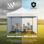 RED TRACK 3x3m Premium Pop Up Gazebo Marquee, Patented Steel Cable Canopy Support System, Wheeled Carry Bag, Side Walls, UV Block, Reinforced Frame, White - Image 9