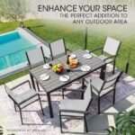 FORTIA 7pc Outdoor Dining Furniture Set, Table and Chairs Setting for Outside - Image 2
