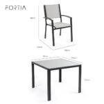Fortia 5pc Outdoor Dining Furniture Set, 90 x 90cm Table and Chairs Setting for Outside - Image 2