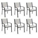 FORTIA 6pc Outdoor Dining Chair Set, for Outside