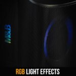 M&B Portable Splash Proof 80W Bluetooth Party Speaker, IPX4, TWS Pairing, Multi-Input, Lithium Battery, RGB, USB Charging - Image 9