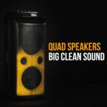 M&B Portable Splash Proof 120W Bluetooth Party Speaker with Karaoke Microphone, IPX4, TWS Pairing, Multi-Input, Lithium Battery, RGB, USB Charging - Image 3