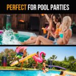 M&B Portable Splash Proof 120W Bluetooth Party Speaker with Karaoke Microphone, IPX4, TWS Pairing, Multi-Input, Lithium Battery, RGB, USB Charging - Image 5