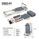 PROFLEX Aluminium Pilates Reformer Machine, Stretch Bed with box and jump board accessories - Image 2