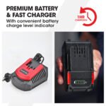 BAUMR-AG LN3 20V SYNC Cordless 2in1 Line Trimmer & Lawn Edger, with Battery and Charger Kit, Adjustable head, Guide Wheel - Image 7