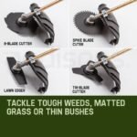 BAUMR-AG 65cc 9in1 Long Reach Garden Multi-tool, Pole Saw, Hedge & Line Trimmer, Brush Cutter, 12" Tree Trimming Pruning Chainsaw Bar, 2 Extension Shafts - Image 15