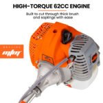 MTM 62cc 7in1 Brush Cutter Garden Multi-Tool , Pole Hedge & Line Trimmer, Bullhorn Handle, 12" Tree Trimming Pruning - Image 3