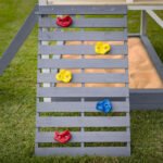 ROVO KIDS Wooden Tower Cubby House with Slide, Sandpit, Climbing Wall, Noughts & Crosses - Image 2