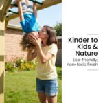 ROVO KIDS Ultimate Outdoor Monkey Bars Playset Frame, with Climbing Wall, Disc Swing, Rope Ladder - Image 7